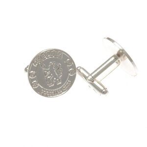 Chelsea FC Crest Silver Plated Boxed Cufflinks / Silver